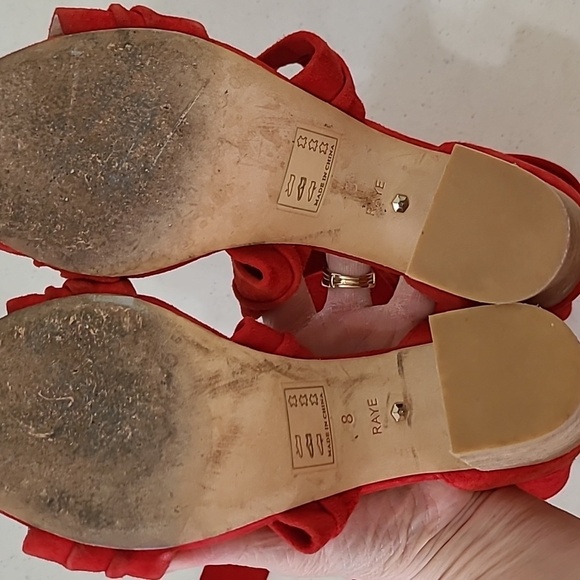 RAYE Maggie red suede Heeled Sandals that tie around the ankle size 8 - Picture 6 of 10